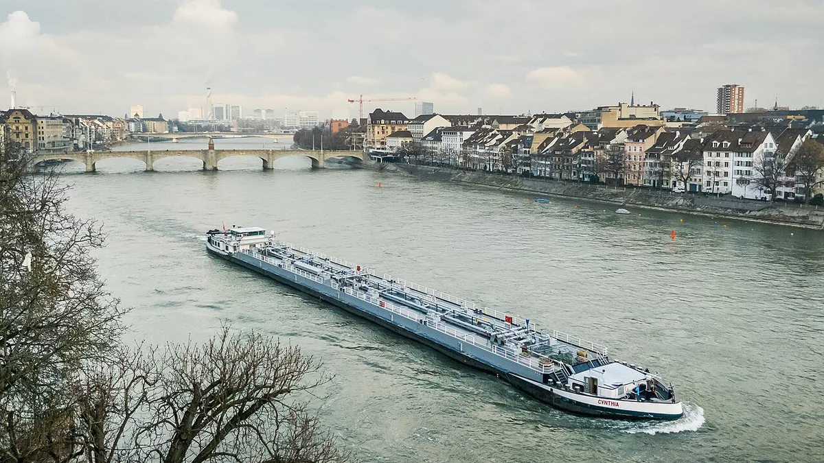 Basel Münster and the Rhine River in Basel, Switzerland — 1