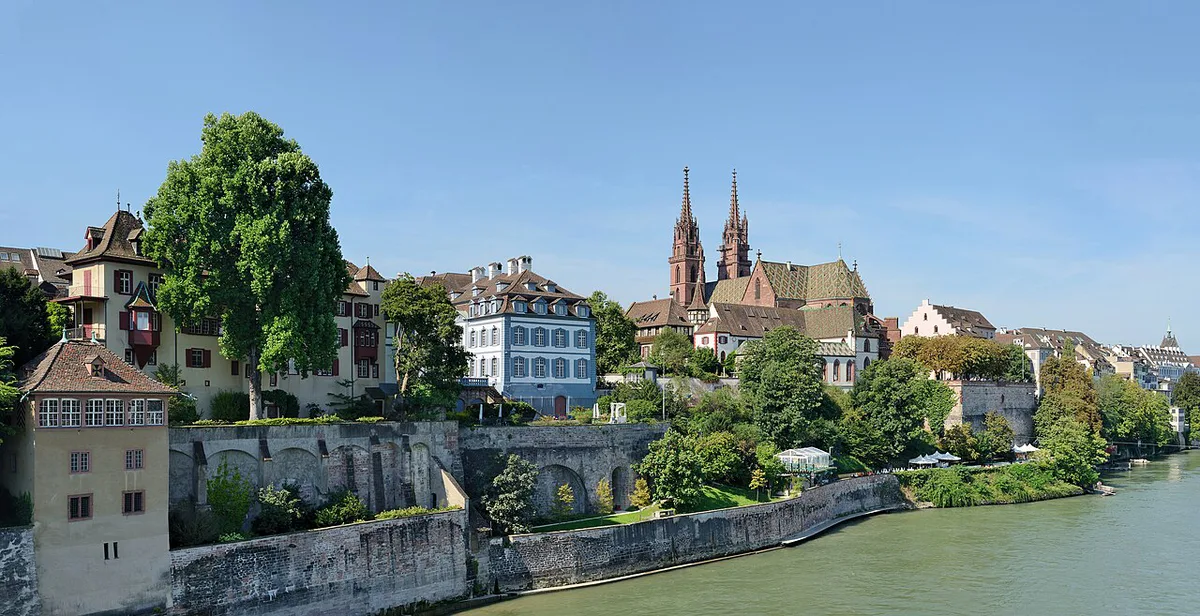 Basel Old Town rooftops and Rhine River view, Switzerland — 2